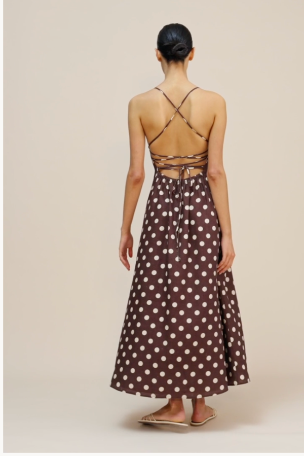 Posse Lori Dress - Chocolate/Ivory Polka Dot | Garmentory