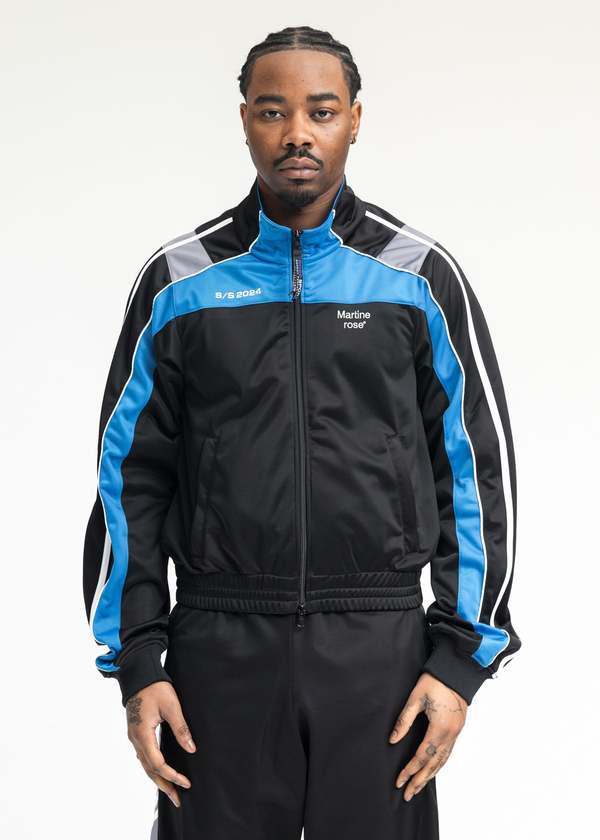 Martine Rose SHRUNKEN TRACK JACKET - BLACK/BLUE/GREY | Garmentory