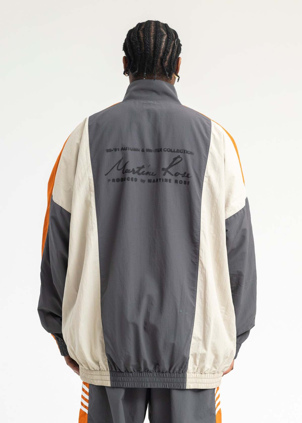 Martine Rose PANELLED TRACK JACKET - GREY/ORANGE/BEIGE | Garmentory