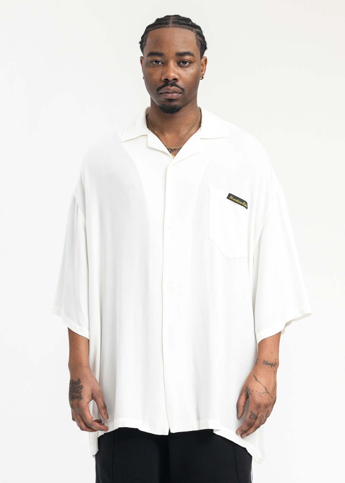 ＊20日までもる＊MYNE CLOAK SHIRT WHITE Martine Rose SCRIBBLE BOXY HAWAIIAN SHIRT - WHITE | Garmentory