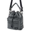 Porter Yoshida & Co Balloon Sac Small Nylon Twill Bucket Bag - Silver Gray - Thumbnail 1
