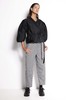 Salasai Dynasty Belted Denim Trouser - Black/White Stripe - Thumbnail 1