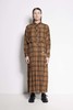 Salasai La Rosa Full Length Long Sleeve Collared Dress - Tan Tweed Check - Thumbnail 1