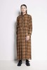 Salasai La Rosa Full Length Long Sleeve Collared Dress - Tan Tweed Check - Thumbnail 2