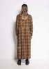 Salasai La Rosa Full Length Long Sleeve Collared Dress - Tan Tweed Check - Thumbnail 5
