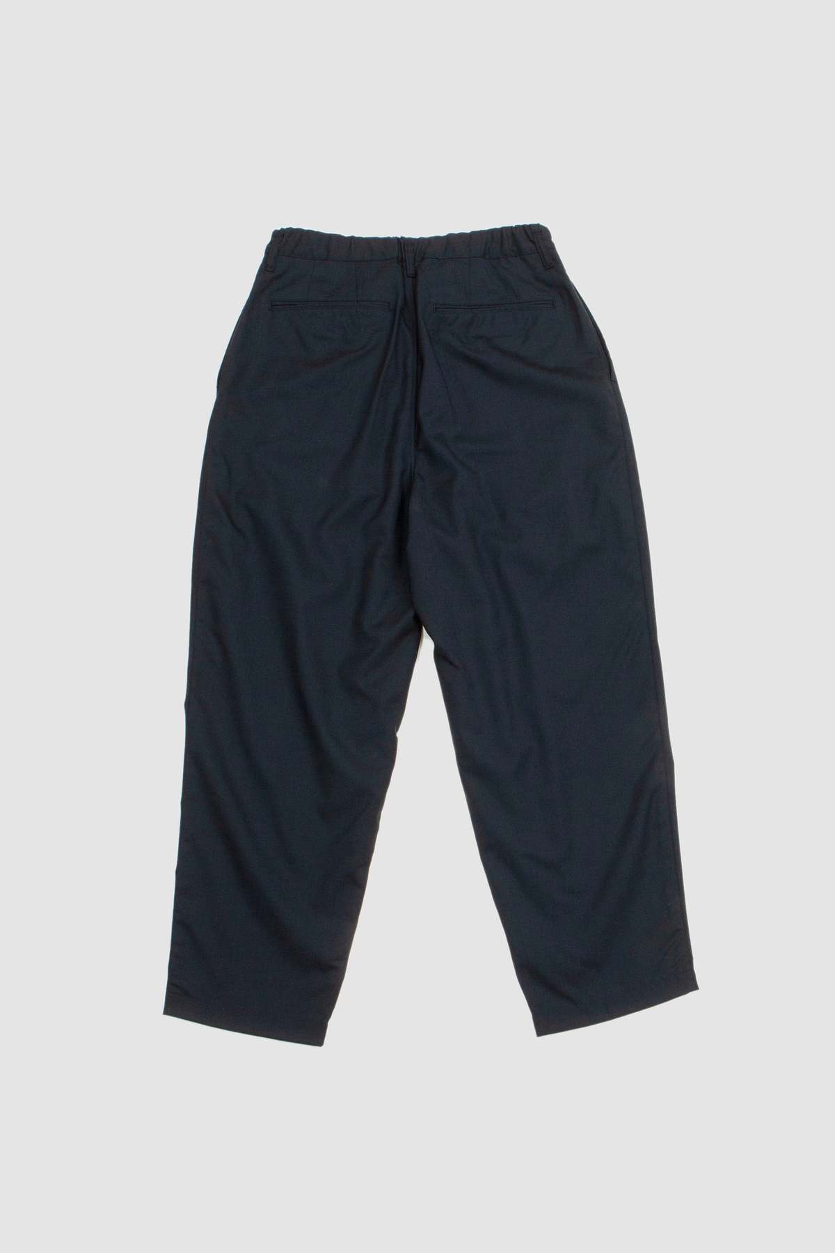 Still By Hand Summer Wool Wide Pants - Black Navy | Garmentory