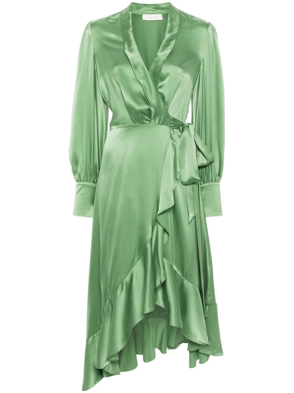 Zimmermann Silk Wrap Midi Dress - Matcha | Garmentory Zimmermann Silk Wrap Midi Dress - Matcha | Garmentory