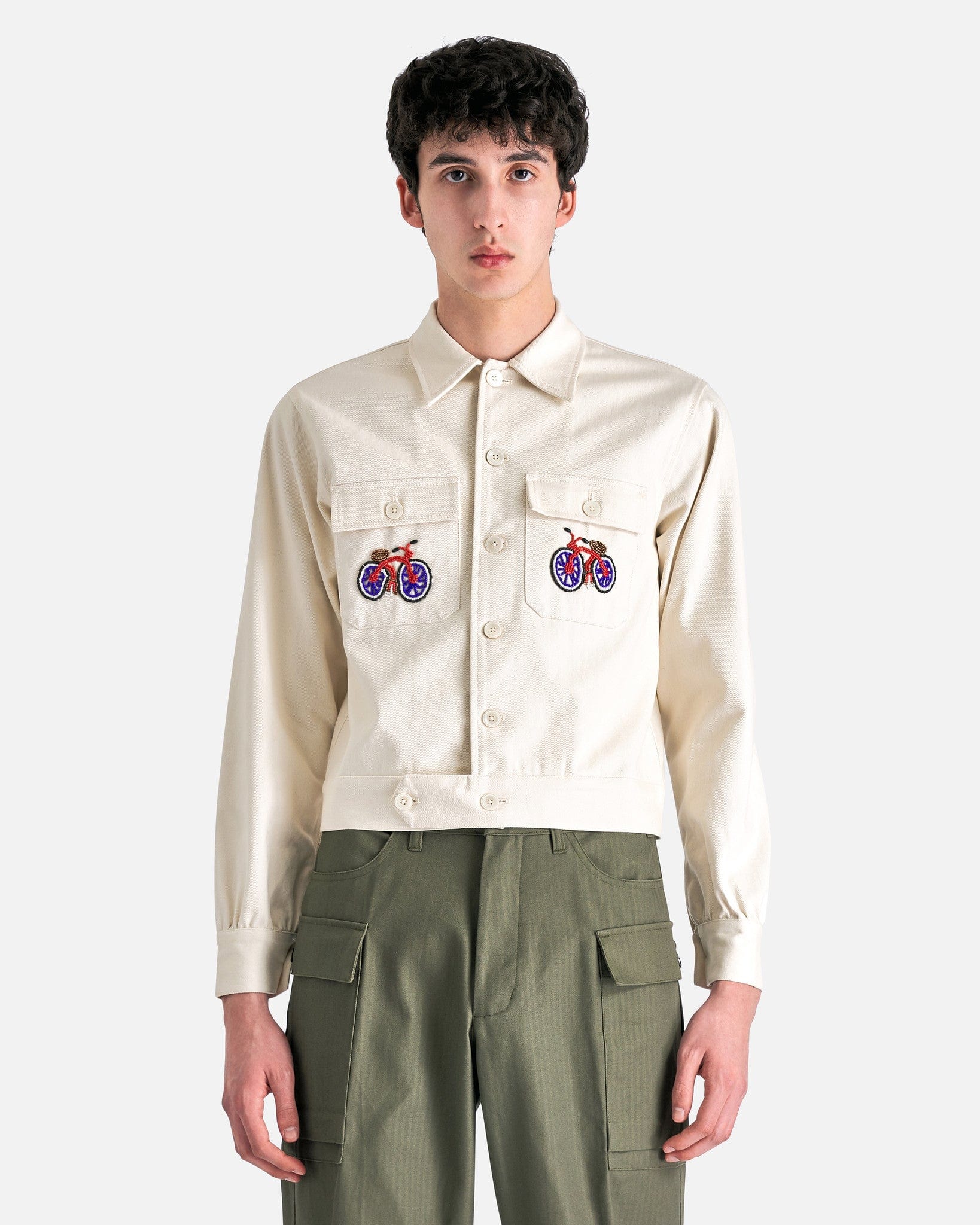 BODE Beaded Bicycle Jacket - Ecru | Garmentory