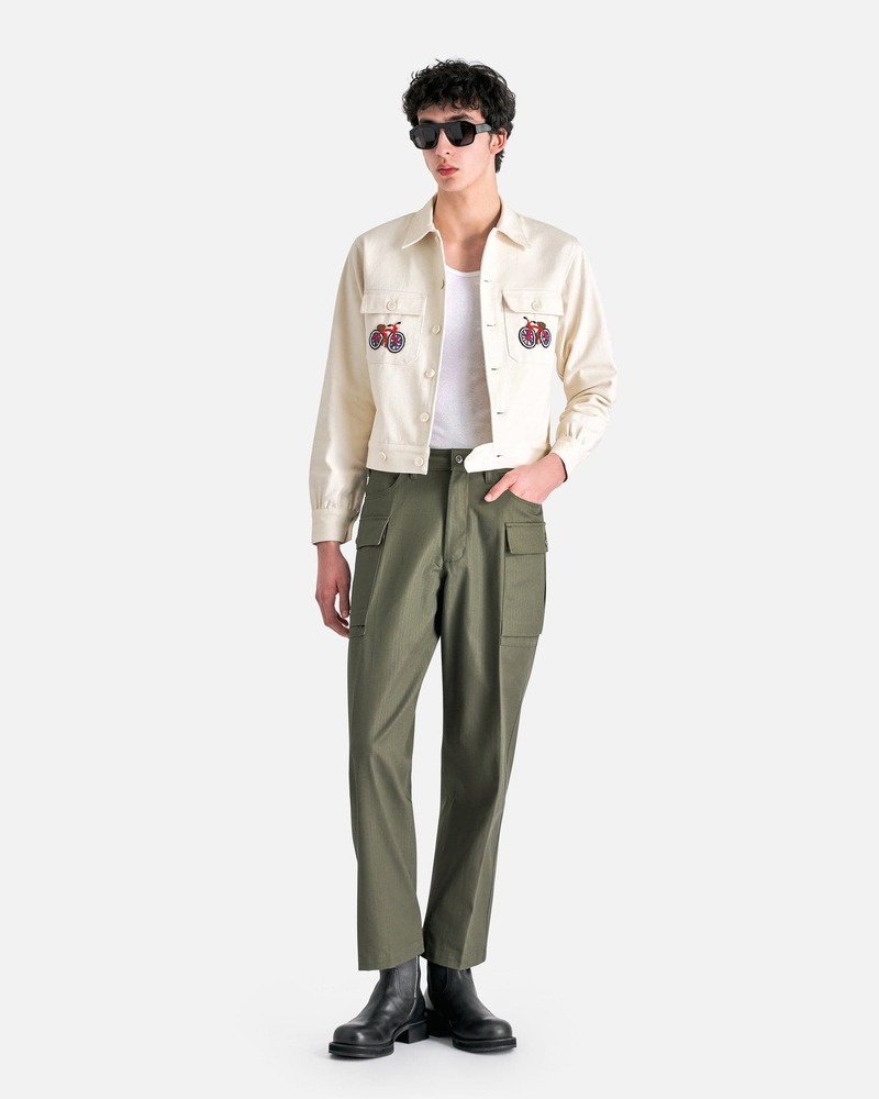 【名作】　BODE BEADED WORKWERR JACKET S/M BODE Men's Beaded Player Jacket in Black Cream Bode