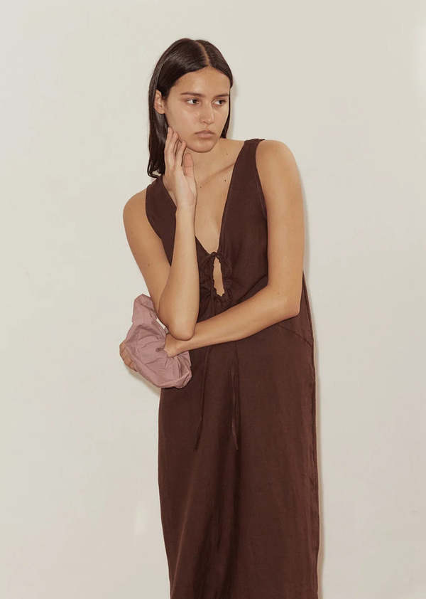 deiji studios brown dress Deiji Studios Double Seam Dress In Chocolate - 30% Off