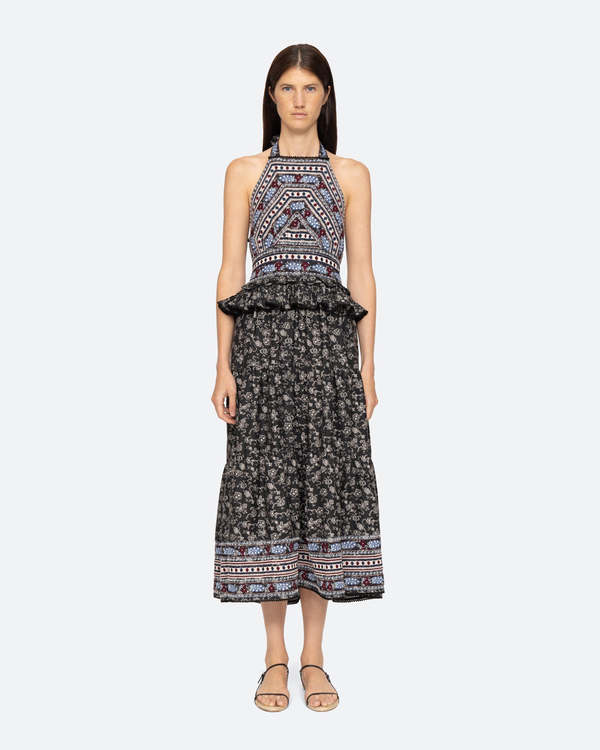 sea new york black everly embroidery halter dress Sea NY Everly Dress - black