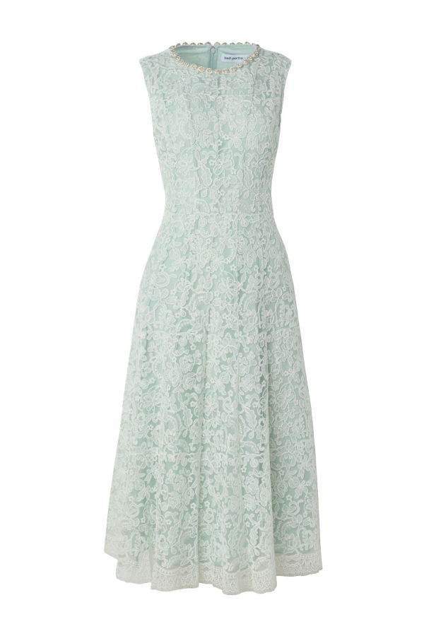 Self-Portrait Cord Lace Midi Dress - Green