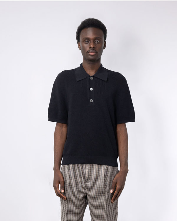 トップス OUR LEGACY traditional polo Our Legacy - Traditional Polo Shadow Black Crispy Cotton
