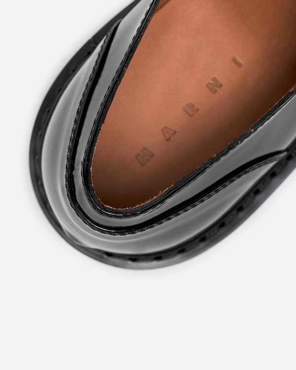 Marni Leather Dada Derby Shoe with Maxi Fringe - Black | Garmentory