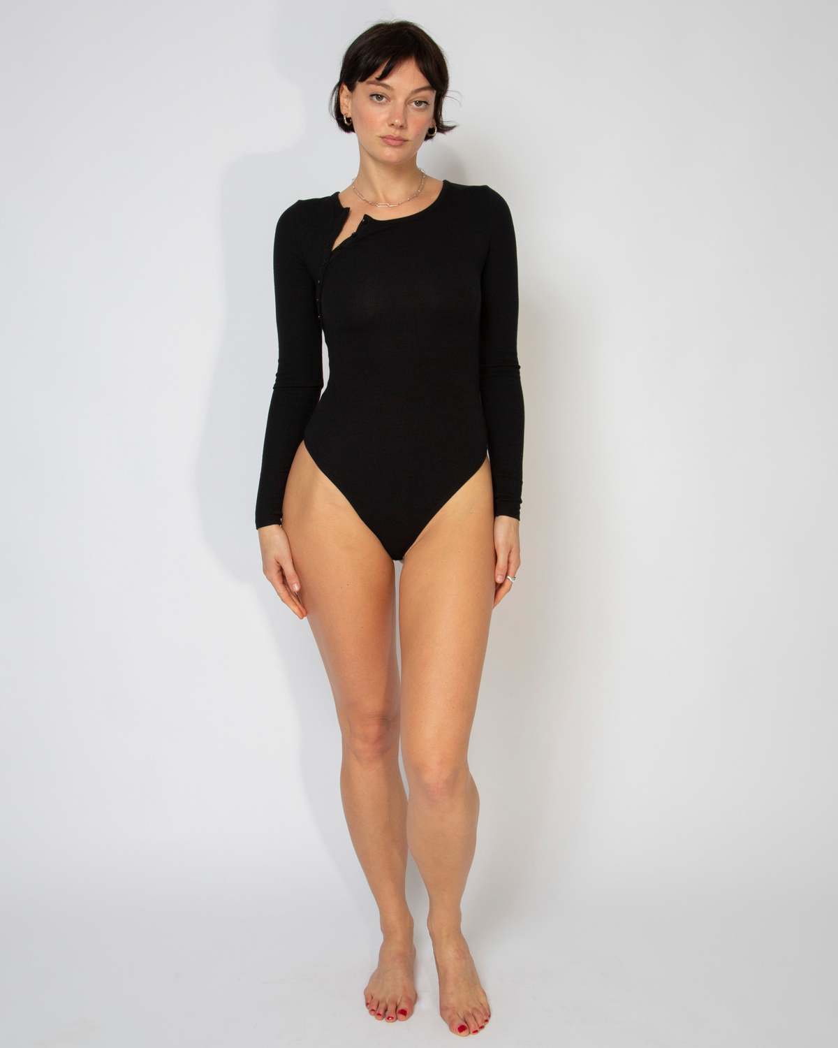 Skin Worldwide NAN ASYM HENLY Bodysuit - Black - Image 1 of 4