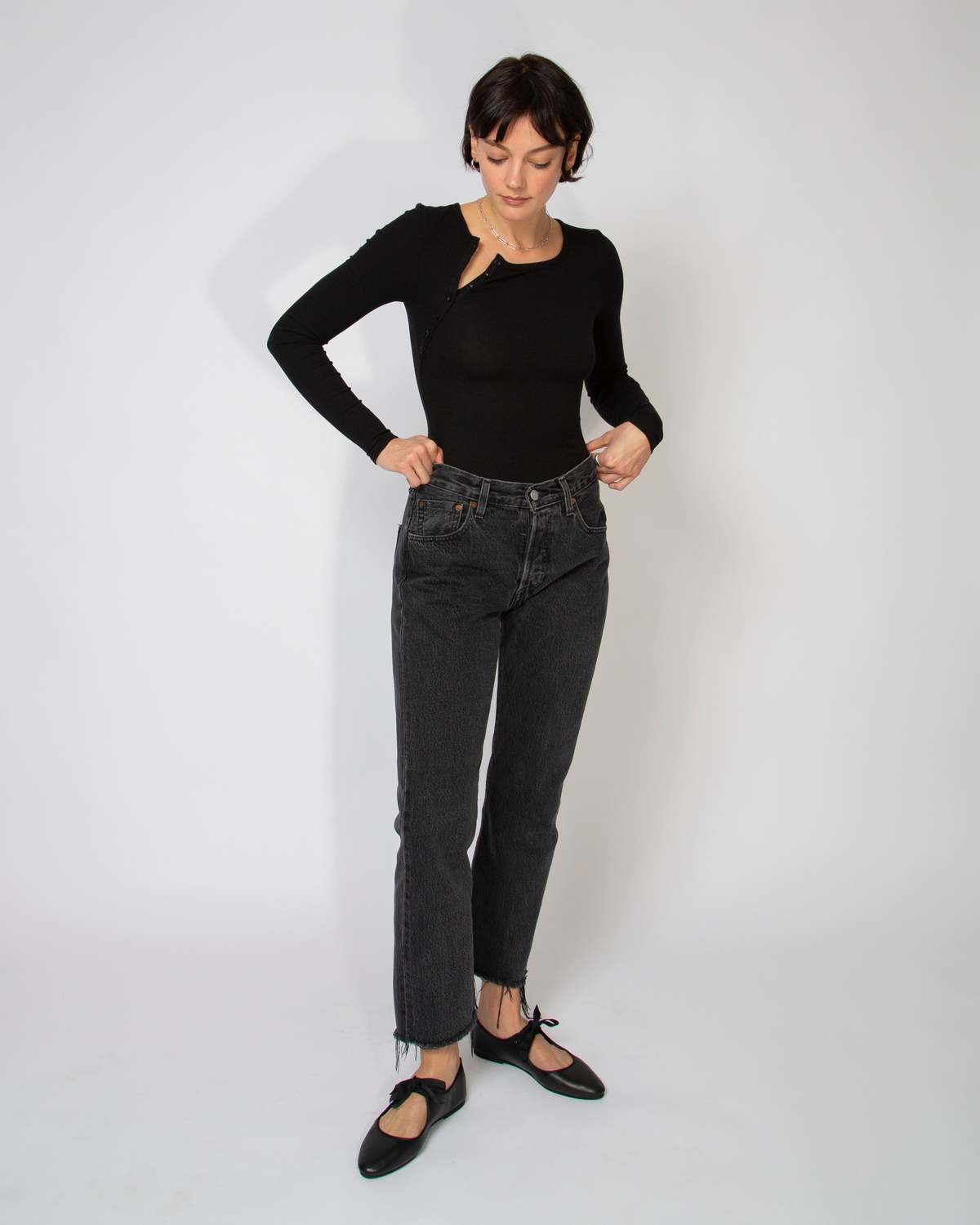 Skin Worldwide NAN ASYM HENLY Bodysuit - Black - Image 4 of 4