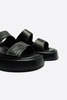 "INTENTIONALLY __________." Kiara Flatform Sandal - Black - Thumbnail 3