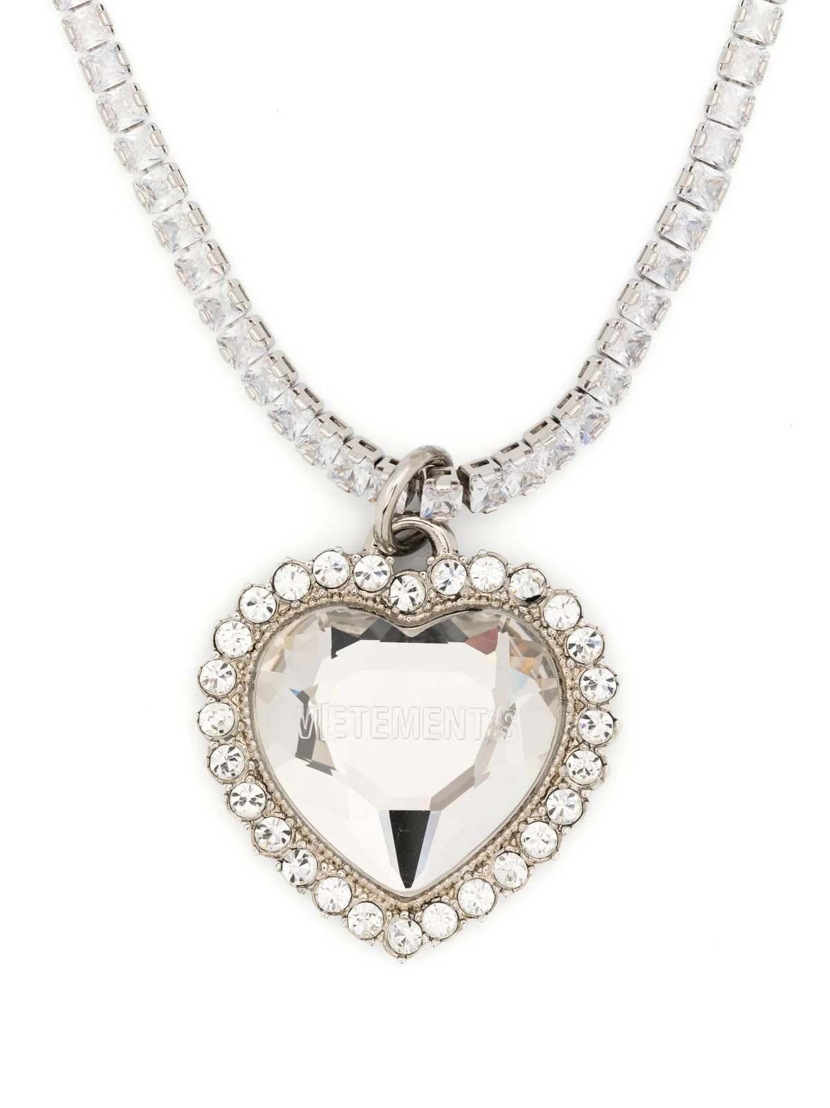 アクセサリー VETEMENTS CRYSTAL HEART NECKLACE CLEAR Vetements Crystal Heart Necklace - Clear | Garmentory