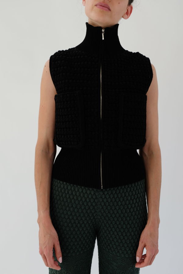 Beklina Marta Crochet Vest - Black