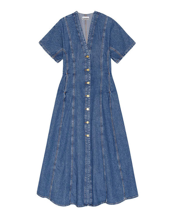 white christmas dresses WASHED DENIM MAXI DRESS – Lord & Taylor main image 0