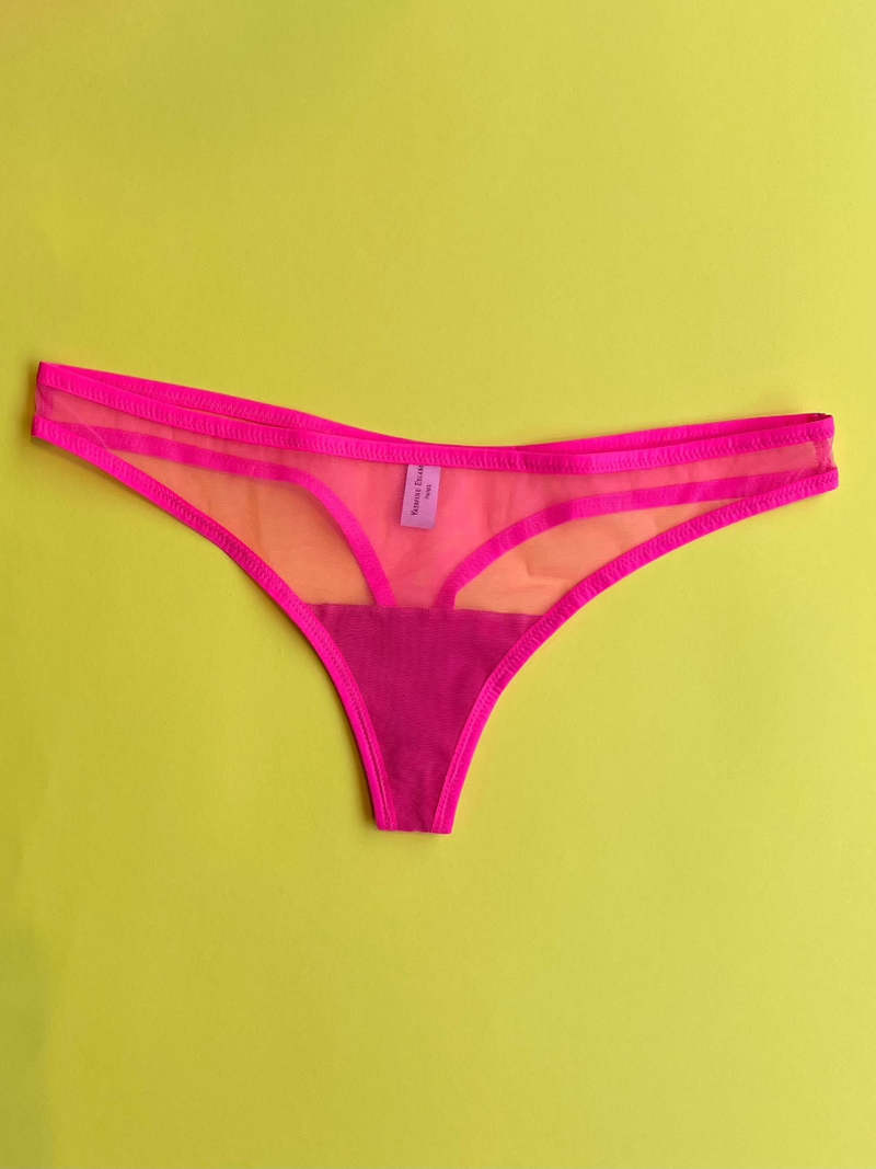 Yasmine Eslami Jeanne Basic Mesh Thong - Happy | Garmentory