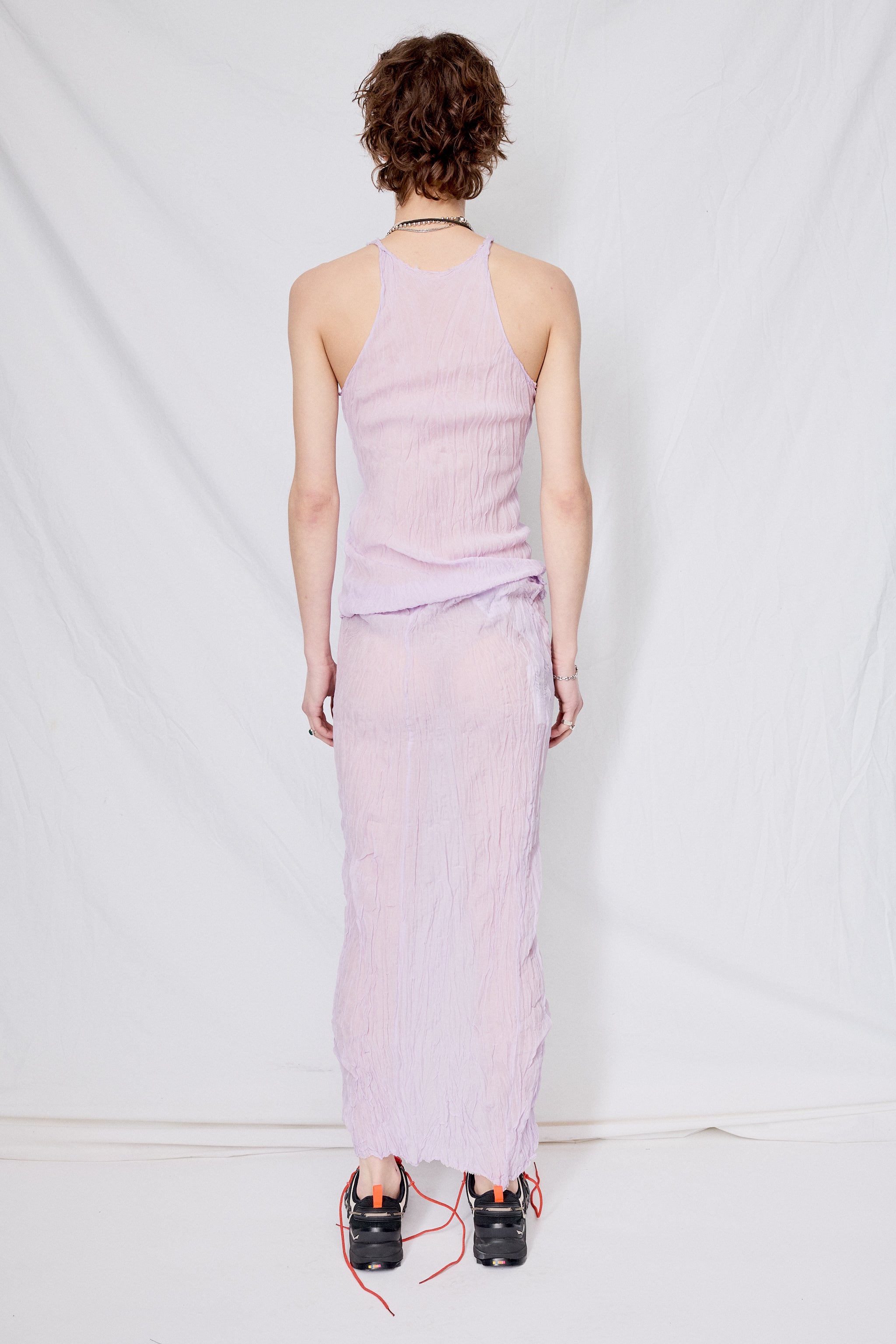 スカート GABRIELA COLL GARMENTS/ TAFFETA SKIRT Gabriela Coll Garments No.263 Mauve Crushed Taffeta Skirt - Mauve