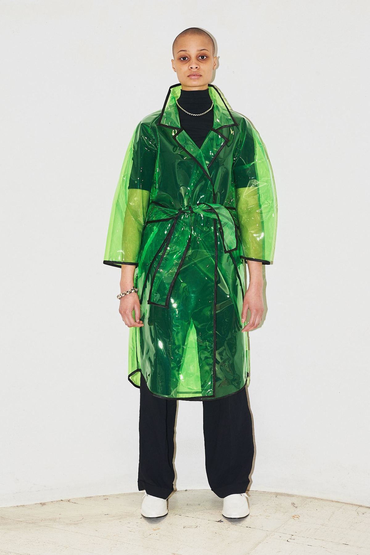 Assembly New York Vinyl Raglan Trench Coat - Green | Garmentory