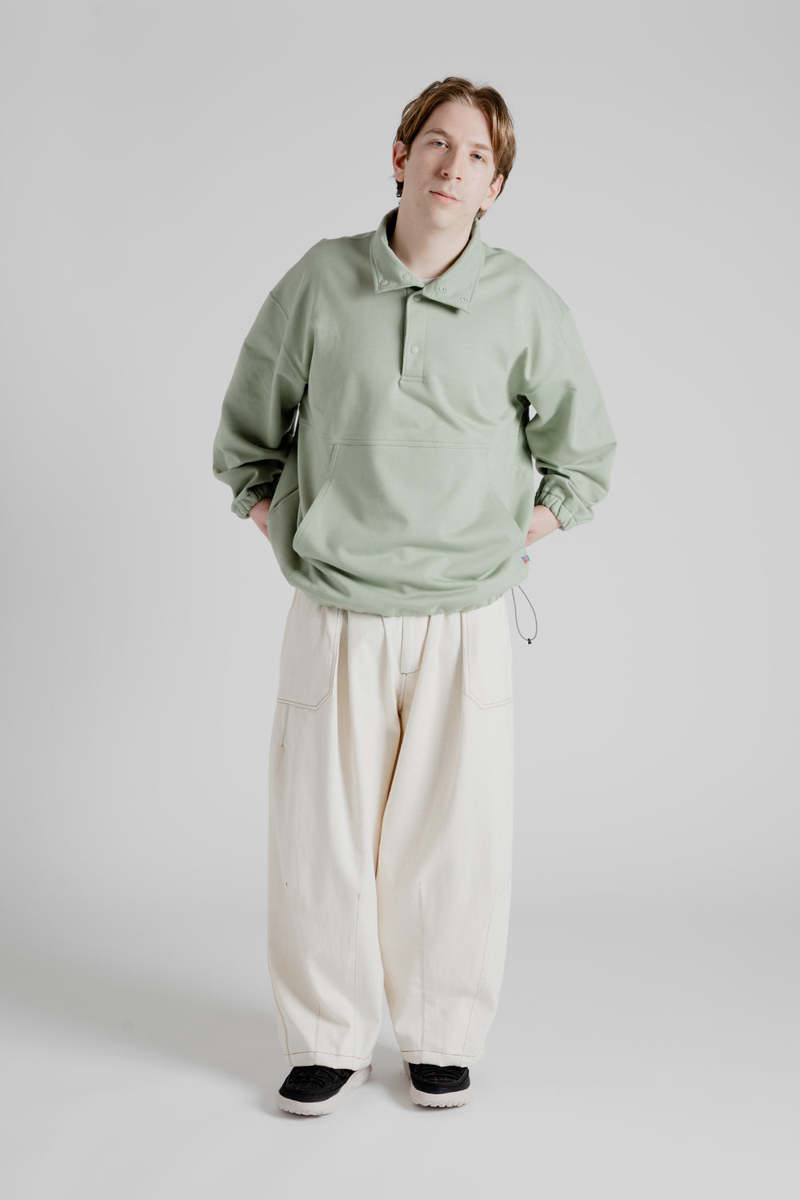 is-ness Pullover Sweat Shirt - Mint Gray | Garmentory