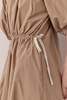 Amente Puff Sleeve Waist Tie Midi Dress - Walnut - Thumbnail 18