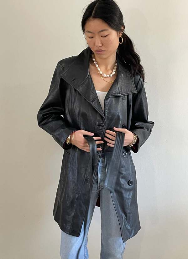 Vintage Black Leather Jacket 