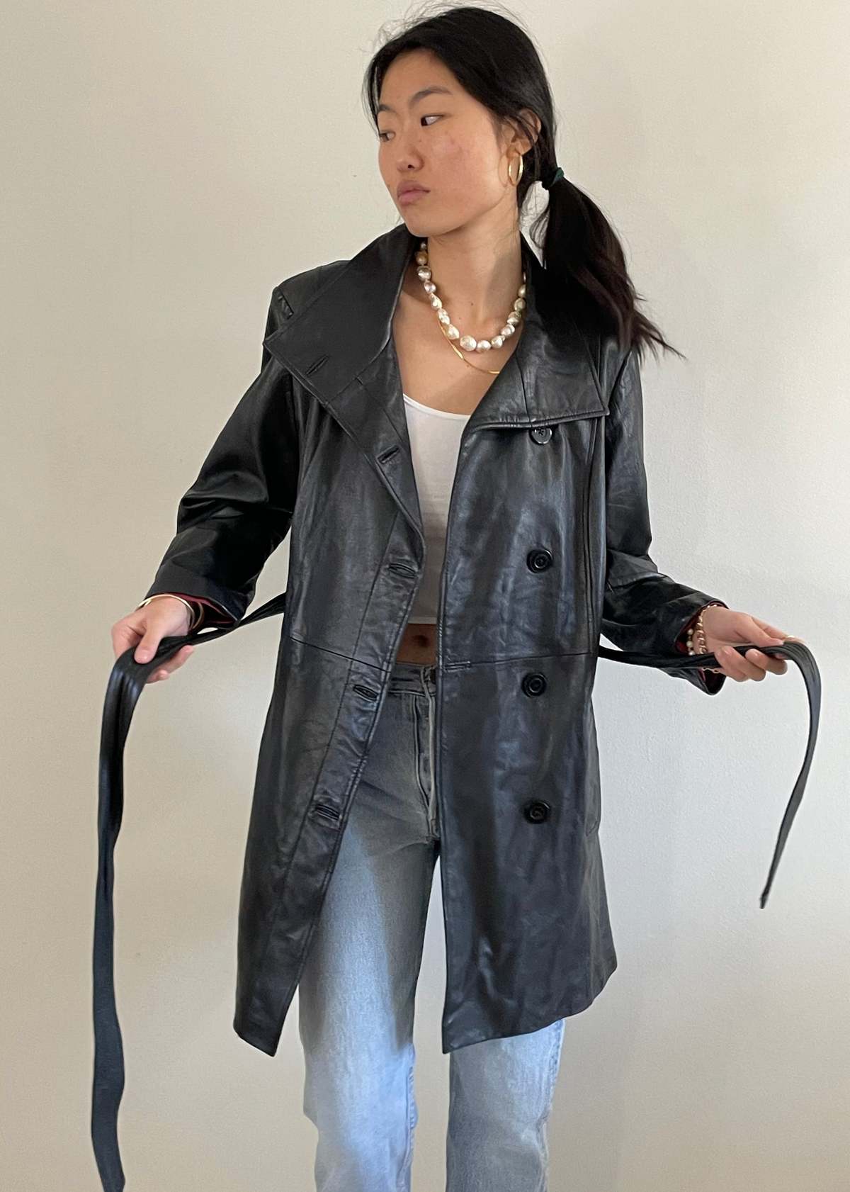 Vintage Black Leather Jacket  - Image 2 of 2