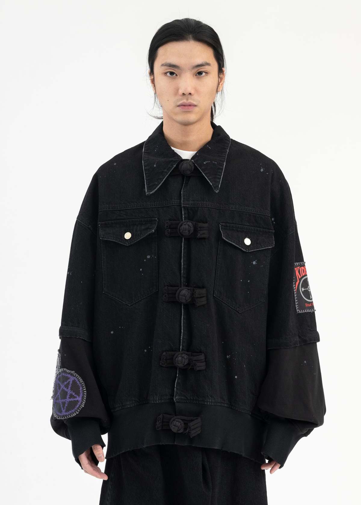 Kidill KUNG FU DENIM JACKET - BLACK | Garmentory