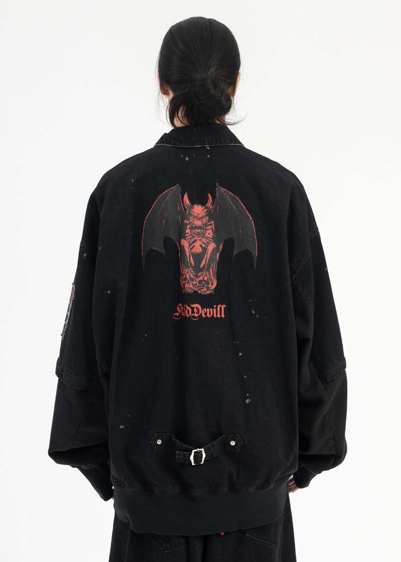 Kidill KUNG FU DENIM JACKET - BLACK | Garmentory