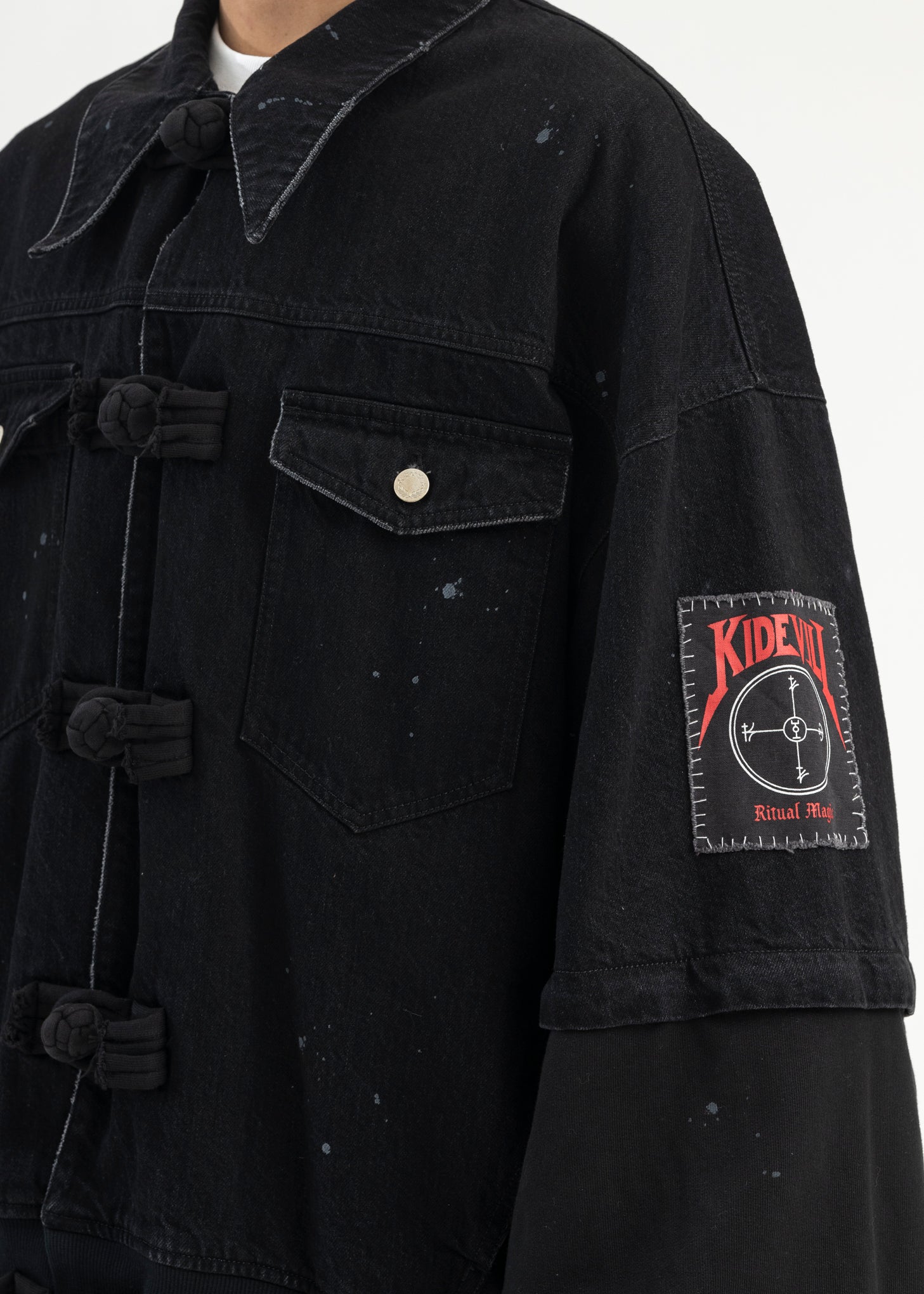 Kidill KUNG FU DENIM JACKET BLACK Garmentory