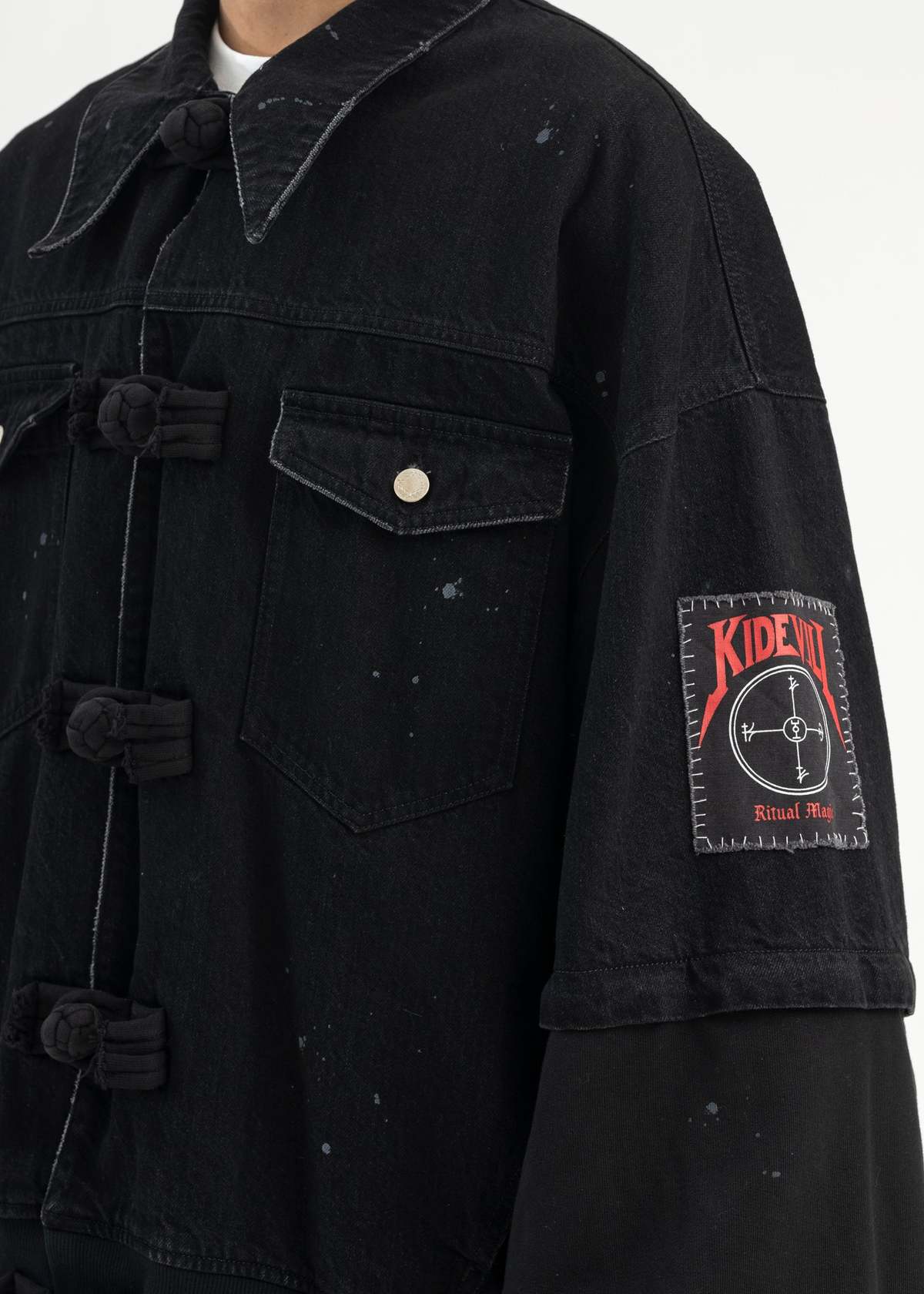 Kidill KUNG FU DENIM JACKET - BLACK | Garmentory
