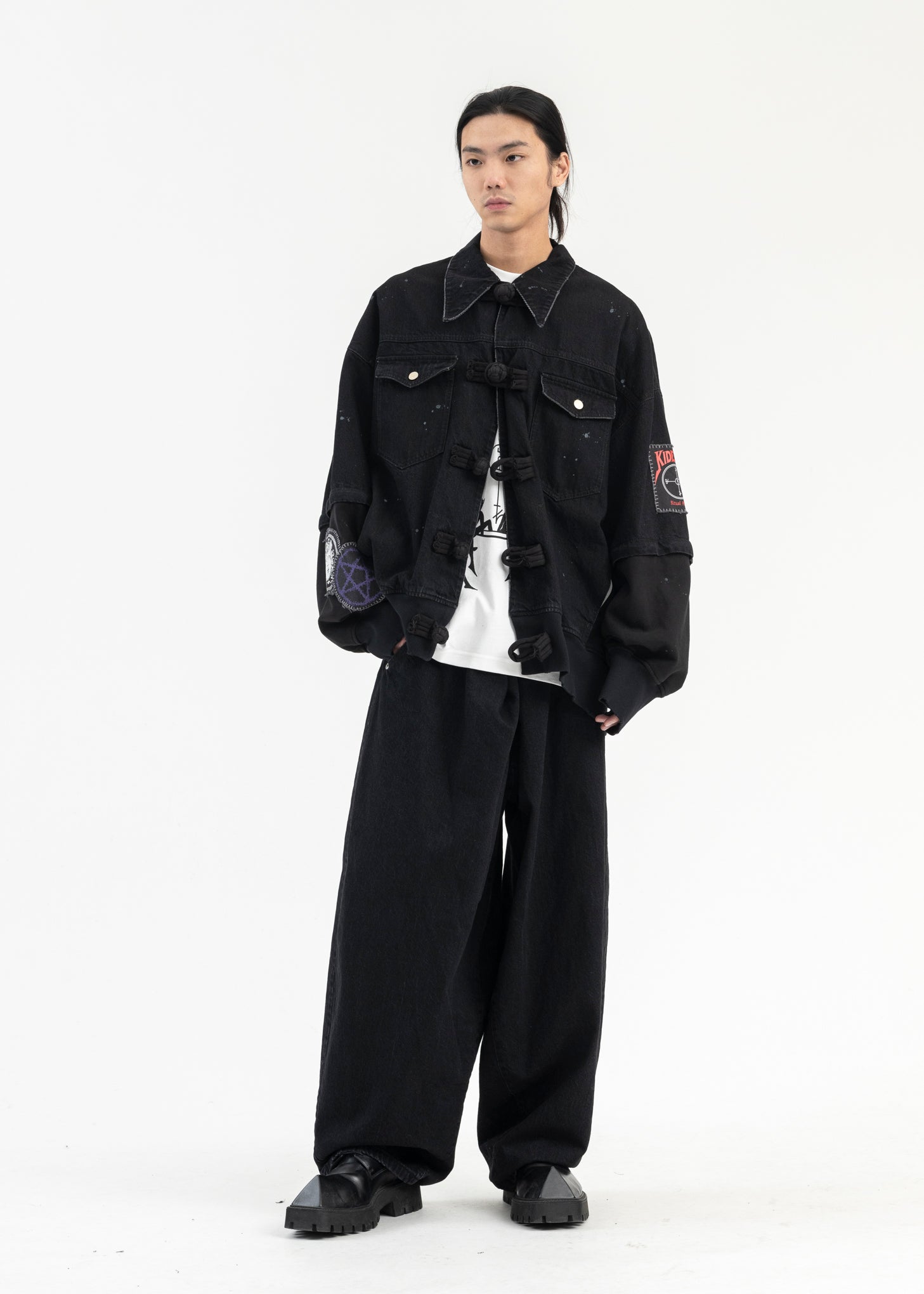 Kidill KUNG FU DENIM JACKET BLACK Garmentory