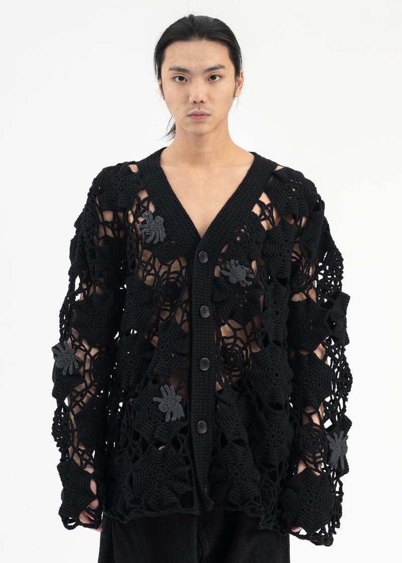 Kidill BLACK SPIDER KNIT COLLABORATION WITH RURUMU CARDIGAN