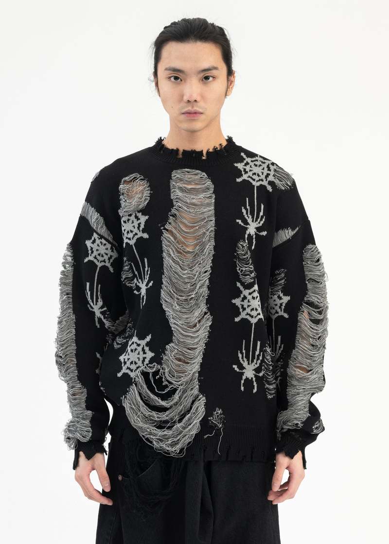 トップス SPIDER KNIT PULLOVER WITH RURUMU BLACK SPIDER KNIT PULLOVER COLLABORATION WITH RURUMU: | Garmentory