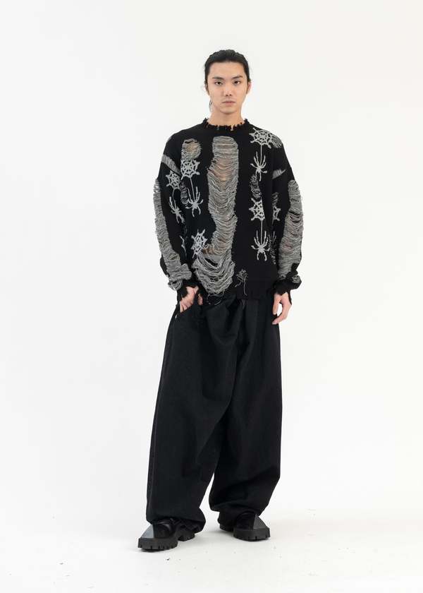 BLACK SPIDER KNIT PULLOVER COLLABORATION WITH RURUMU BLACK SPIDER KNIT PULLOVER COLLABORATION WITH RURUMU