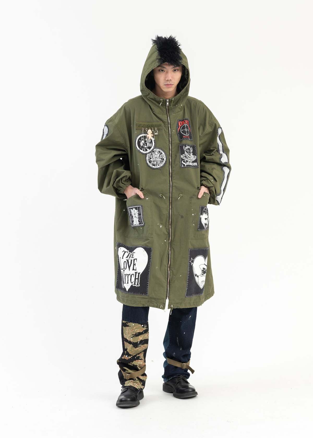 おかか　kidill 24ss patch ma-1 jacket おかか kidill 24ss patch ma-1 jacket Kidill Men's Black Patch Ma-1