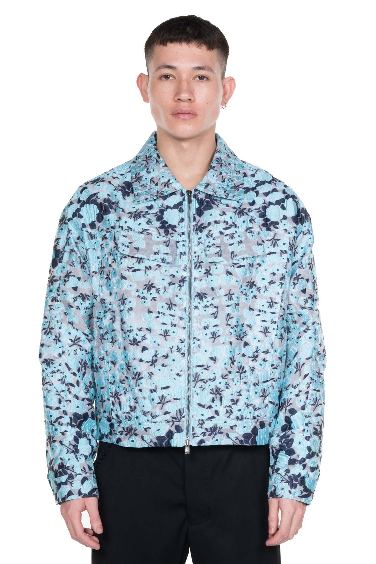 ANDERSSON BELL Fabrian Flower Zip Up Jacket - Blue | Garmentory