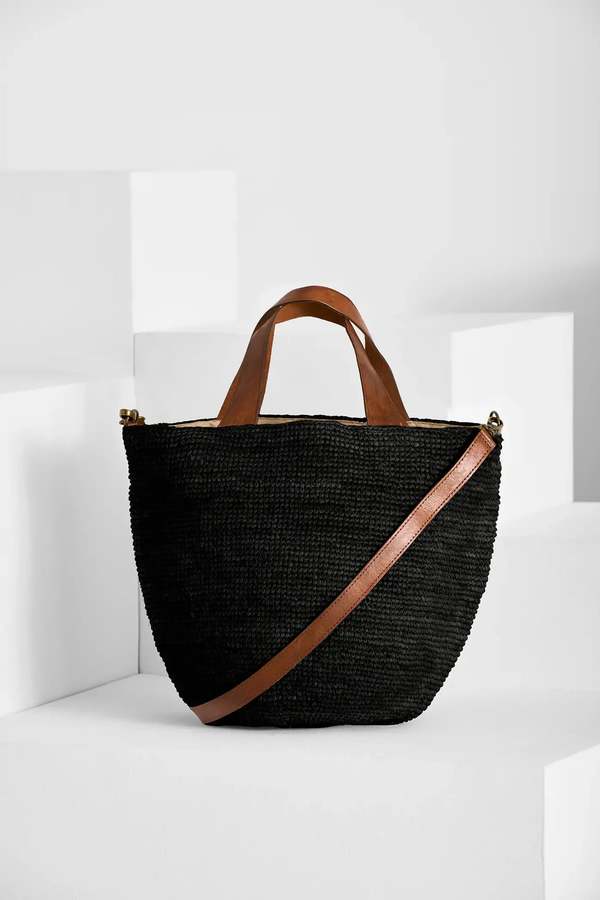 トートバッグ IBELIV SS25 MIROZY BAG (MIROZY DARK) Ibeliv - Mirozy raffia tote bag brown - The Corner