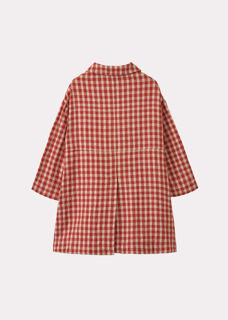 Kids Caramel Cambridge Coat - Red/Ecru Check | Garmentory 