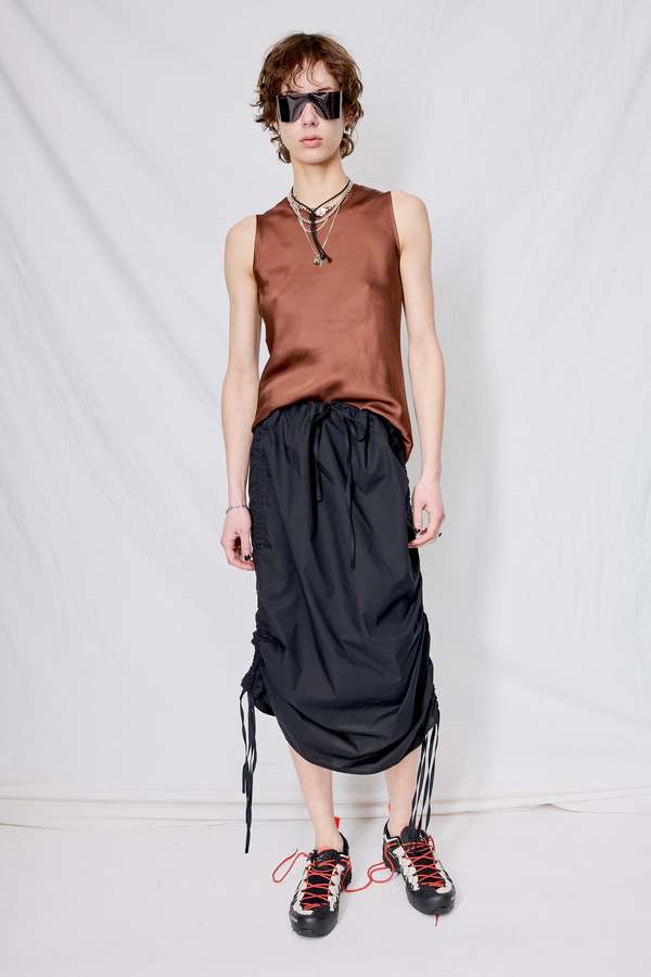 Baserange Pictorial Strap Skirt - Black | Garmentory