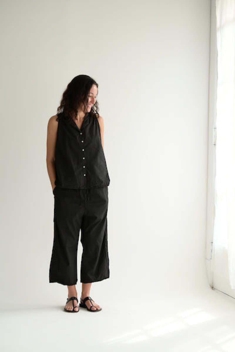Album di Famiglia TC Wide & Short Trousers - Black | Garmentory