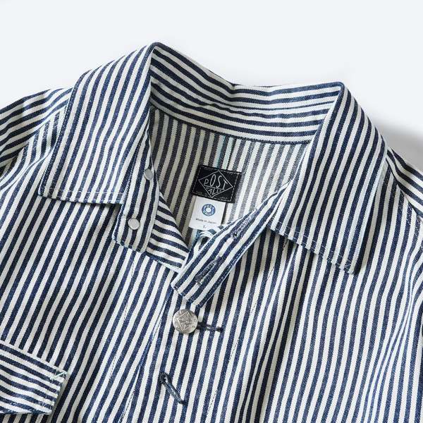 Post O'alls Engineer's Jacket - Express Stripe Indigo | Garmentory