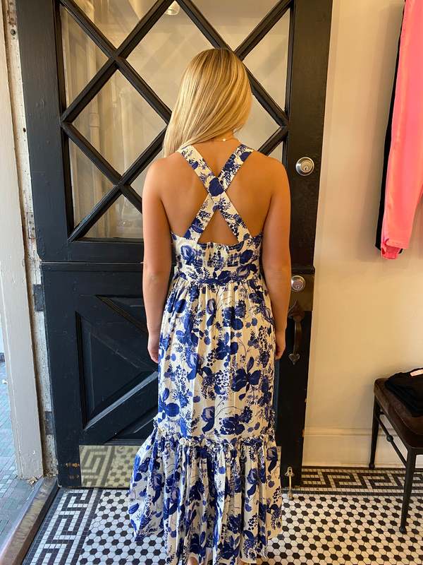 Cara Cara Julietta Dress - Eve Blue Hanging Orchids