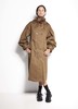 Salasai East Element Double Breasted Pleat Sleeve Trench - Tobacco - Thumbnail 1
