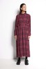 Salasai La Rosa Full Length Long Sleeve Collared Dress - Mulberry Tweed Check - Thumbnail 2