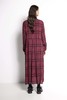 Salasai La Rosa Full Length Long Sleeve Collared Dress - Mulberry Tweed Check - Thumbnail 6